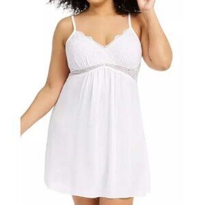 Inc International Concepts Plus-Size Lace-Detail Heavenly Soft Chemise 1X